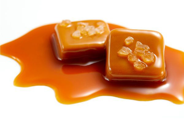 Salted Caramel Caramel squares with rock salt